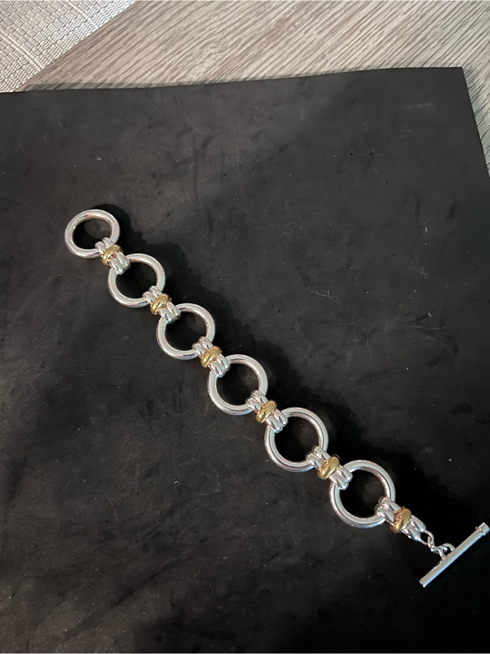 Silver & Gold Link Circle Bracelet - Women Jewelry